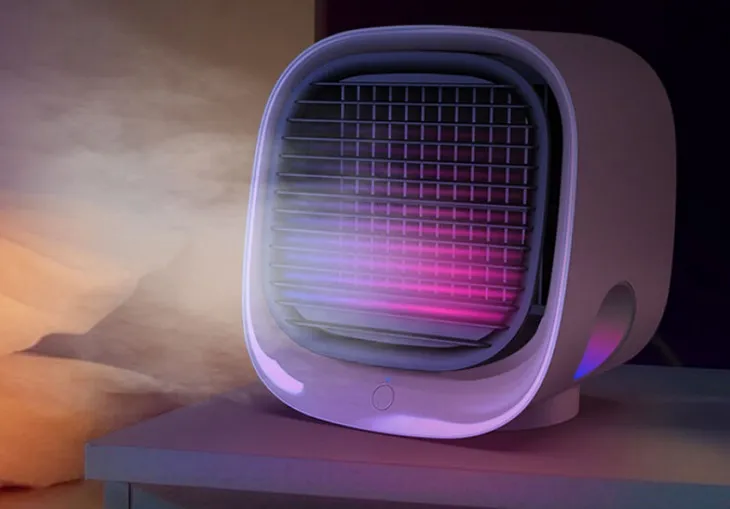 Điều hòa mini cầm tay với bình chứa nước và quạt USB