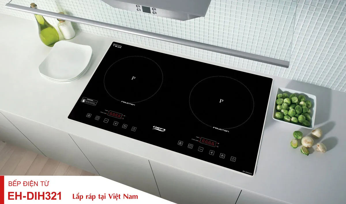 Bếp từ Chefs EH-DIH321 mặt kính Crystal Black