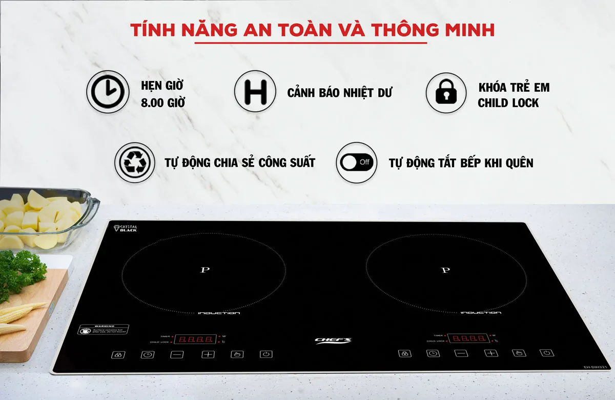 Tính năng an toàn bếp từ Chefs EH-DIH321