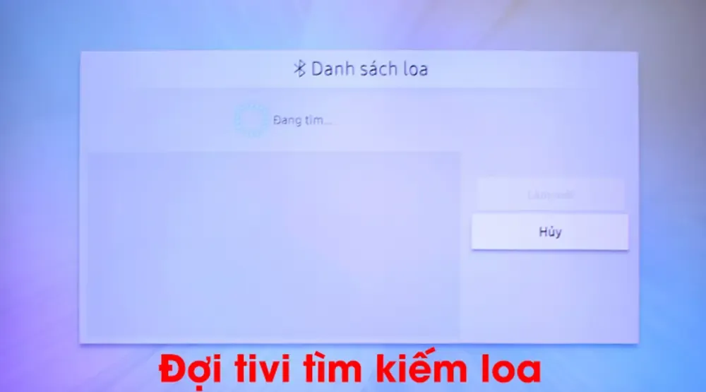 Chọn tên loa kẹo kéo từ danh sách trên tivi để ghép nối