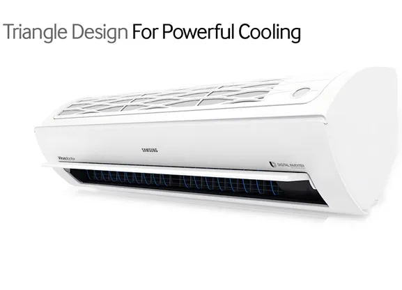 Thiết kế tam diện đột phá của máy điều hòa Samsung 12000btu giúp tối ưu luồng khí
