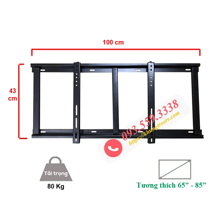 Giá Treo Tivi Sát Tường NB DF70T (55"- 85") Nhập Khẩu 100% Chính Hãng