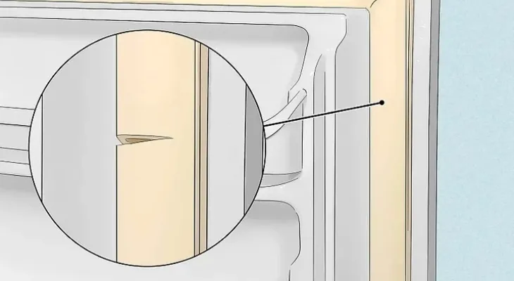 Quan sát thấy ron tủ lạnh bị rách