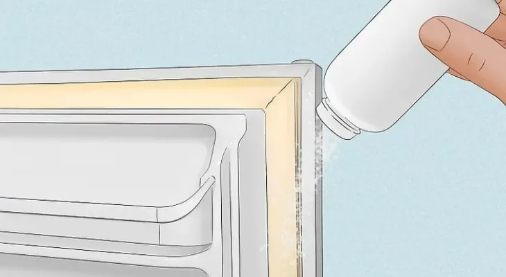 Rắc phấn bột em bé xung quanh miếng gioăng mới để giảm ma sát khi đóng mở cửa