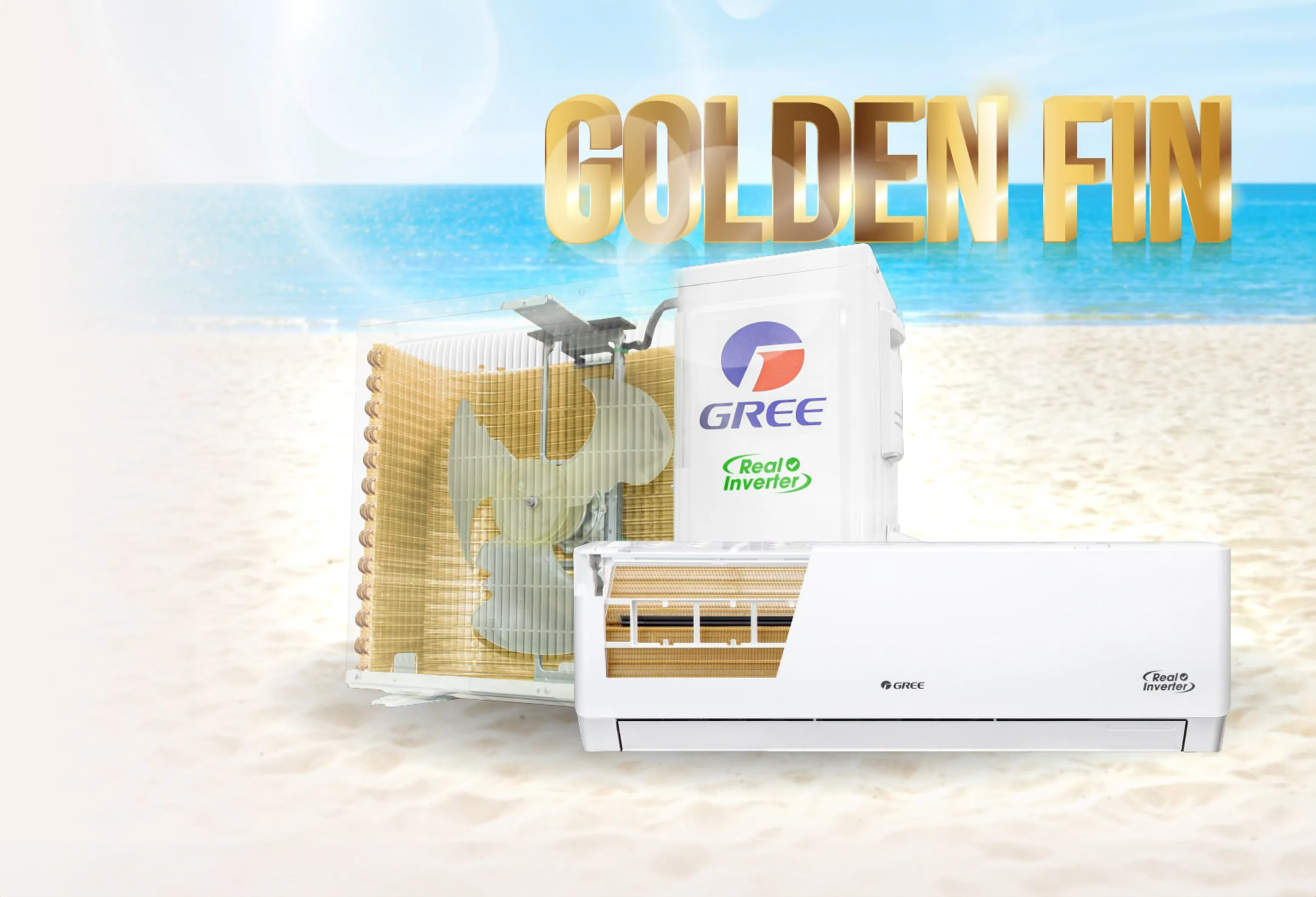 Công nghệ Golden Fin bảo vệ dàn nóng máy lạnh Gree khỏi ăn mòn muối biển