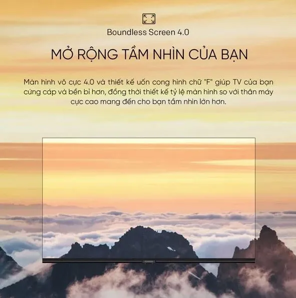 Thiết kế tràn viền 4.0 sang trọng của tivi thông minh Coocaa 43Z72