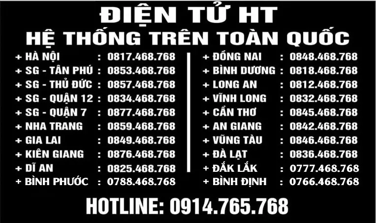 Thông tin hệ thống các chi nhánh Điện tử HT - Thay đèn Led tivi Samsung