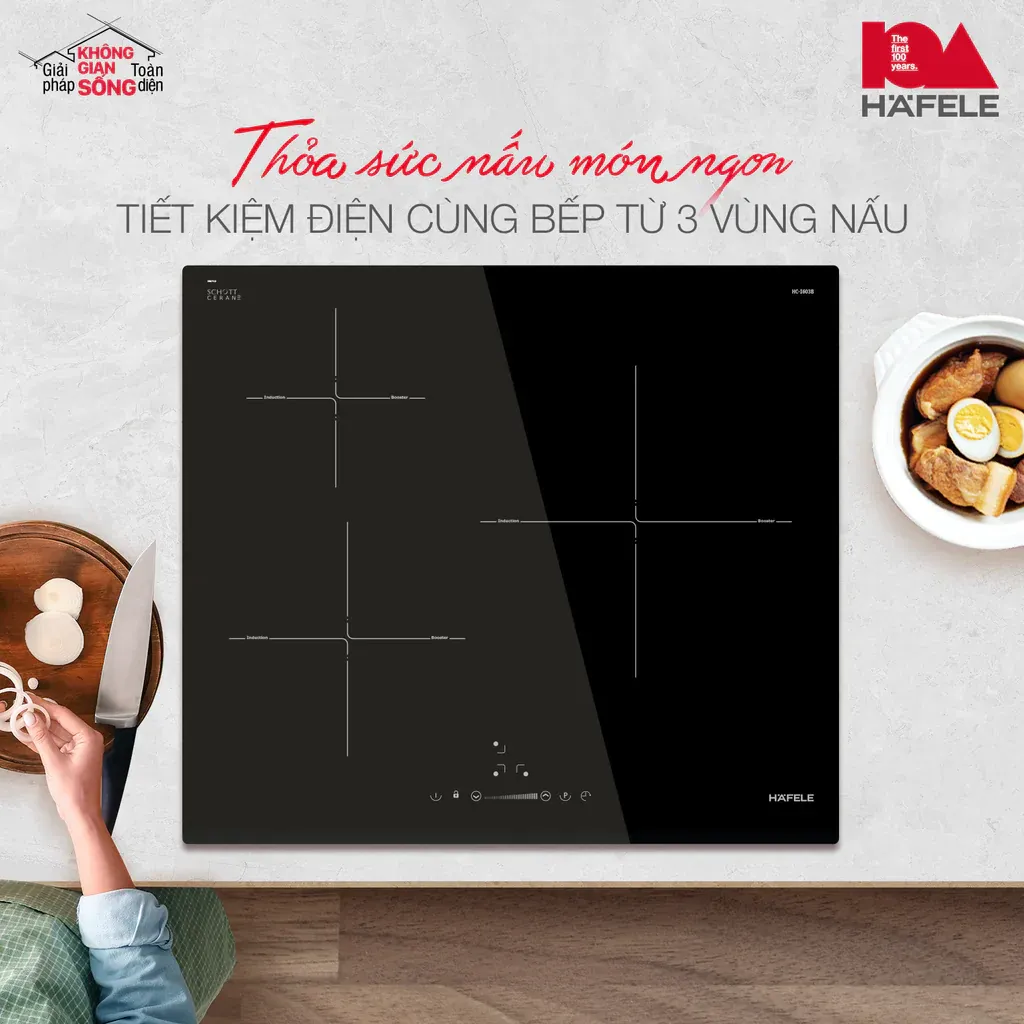 hiệu suất nhiệt của bếp từ đạt 90% giúp tiết kiệm thời gian nấu nướng