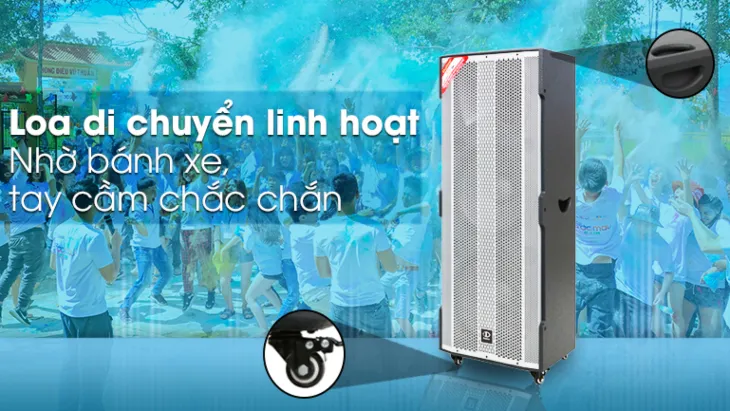 Loa kéo nhỏ gọn, dễ di chuyển, phù hợp với mọi không gian gia đình