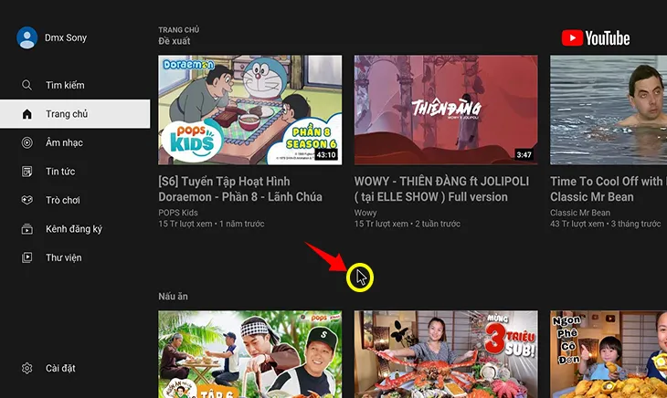 Sau khi kết nối thành công, bạn đã có thể di chuyển chuột trên tivi và dùng bàn phím để nhập liệu.