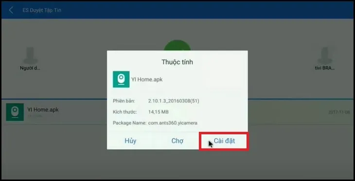 Bước 5: Chọn Cài đặt.