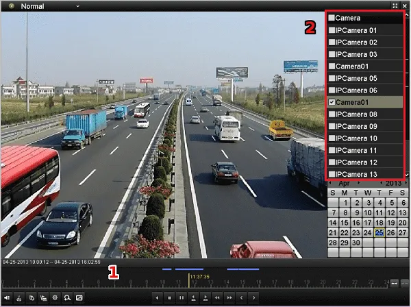 Khi màn hình hiển thị như hình bên dưới, bạn có 2 cách chọn xem lại camera trên màn hình tivi