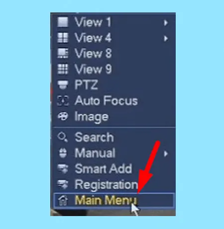 Bước 1: Nhấn chuột phải > Chọn Main Menu.