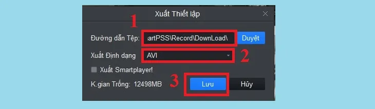Chọn đường dẫn mà bạn định xuất > Chọn định dạng.