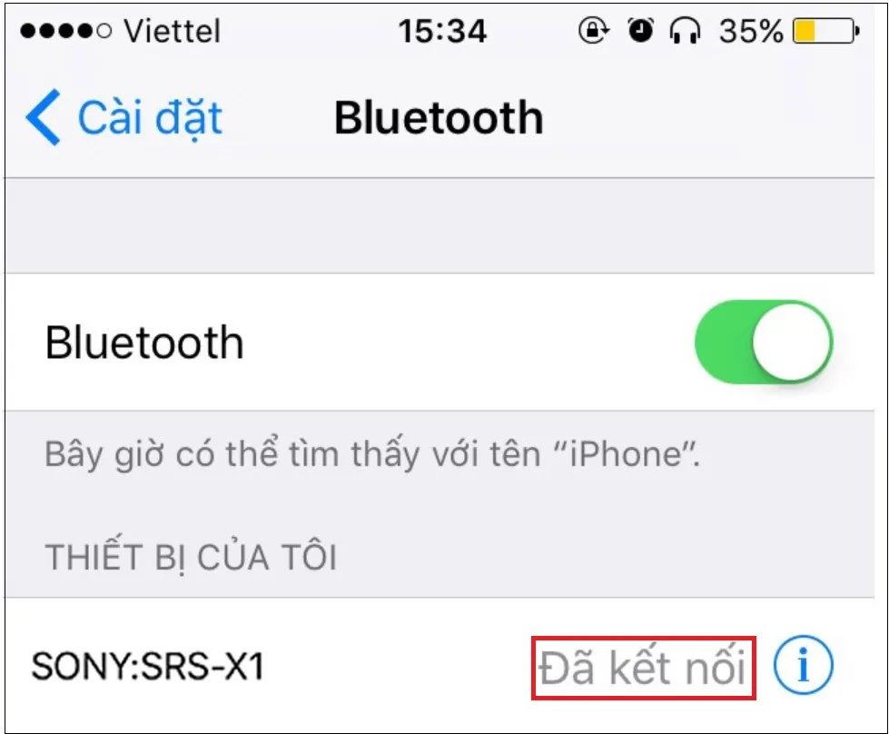 Hoàn tất quy trình kết nối iPhone với loa Bluetooth và kiểm tra mức pin của thiết bị