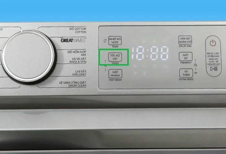 Nhấn nút Spin Speed để chọn tốc độ vòng quay