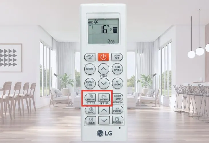 Điều chỉnh cánh đảo gió bằng nút SWING