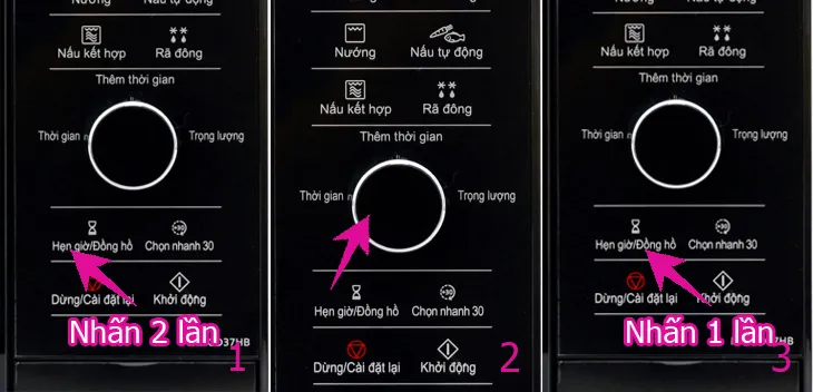 Cách cài đặt đồng hồ trên lò vi sóng