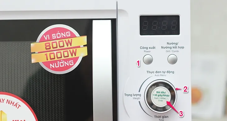 Các mức công suất trên bảng điều khiển lò vi sóng Sharp