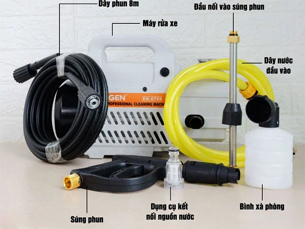 Cấu tạo máy rửa xe gia đình Ergen EN 6708 chính hãng tại Điện máy Ánh Ngân