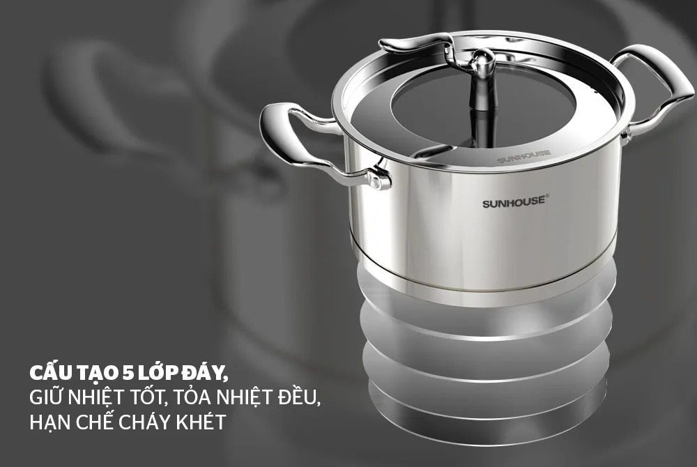 Bộ nồi 3 lớp đáy chống cong vênh