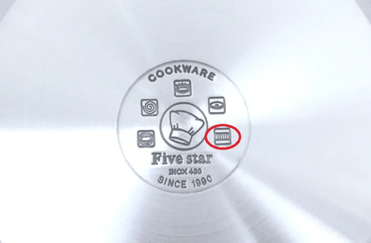 Ký hiệu induction trên nồi