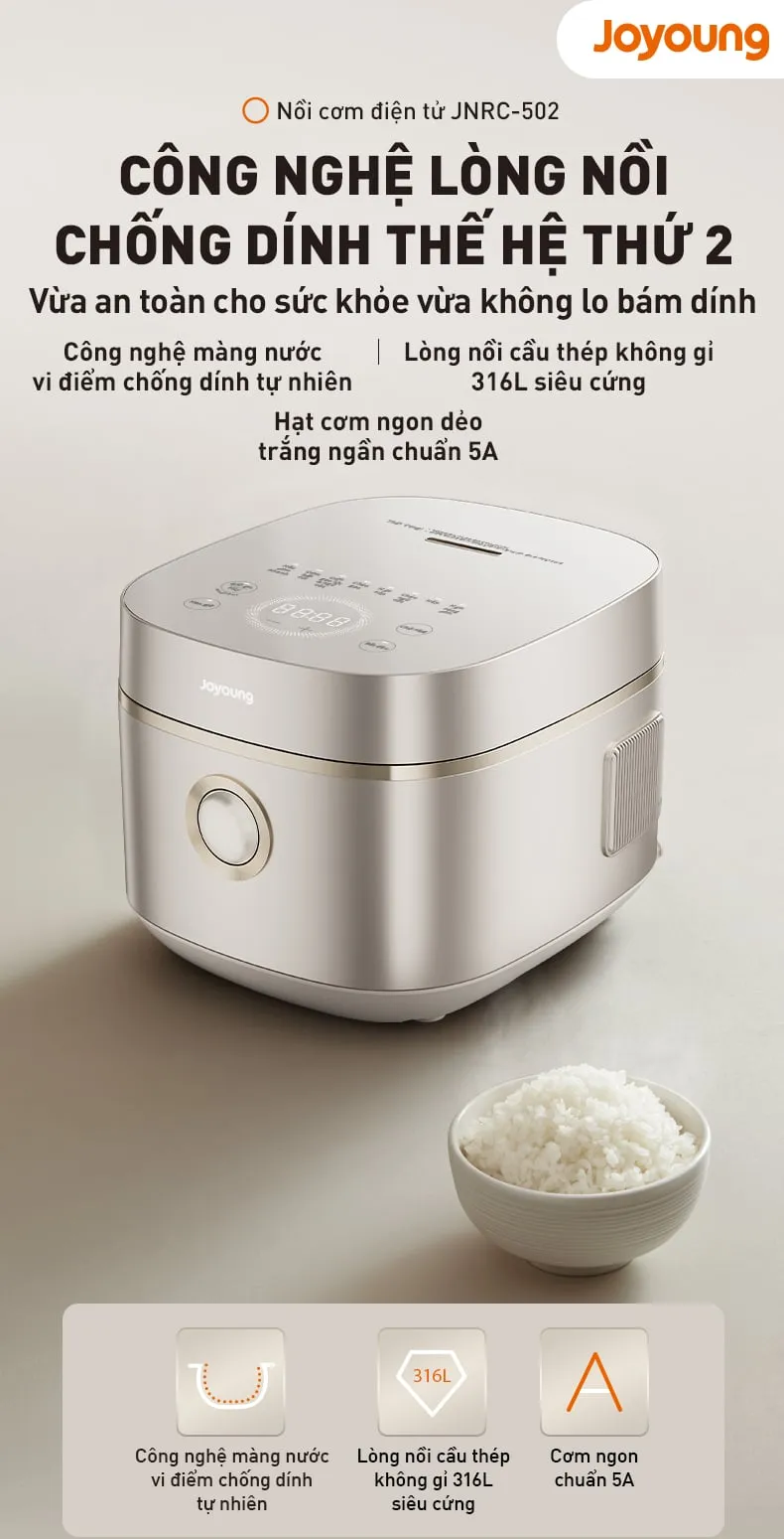 Công nghệ màng nước vi điểm giúp nồi cơm điện không dính tự nhiên