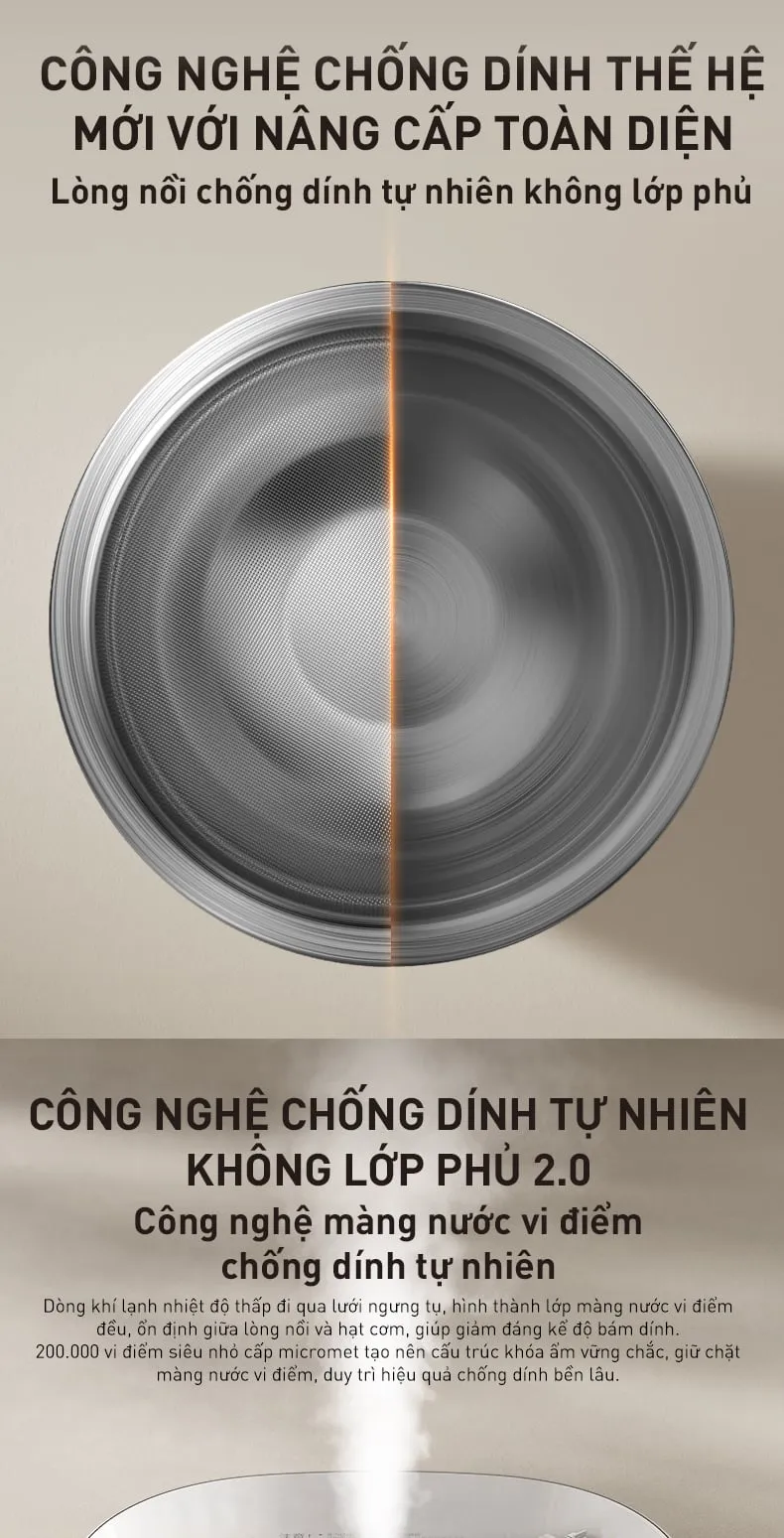 Cận cảnh bề mặt 316L và hiệu quả chống dính của nồi cơm điện không dính