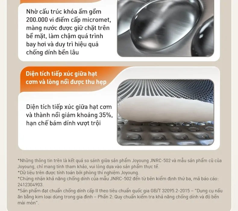 Cận cảnh bề mặt 316L và hiệu quả chống dính của nồi cơm điện không dính