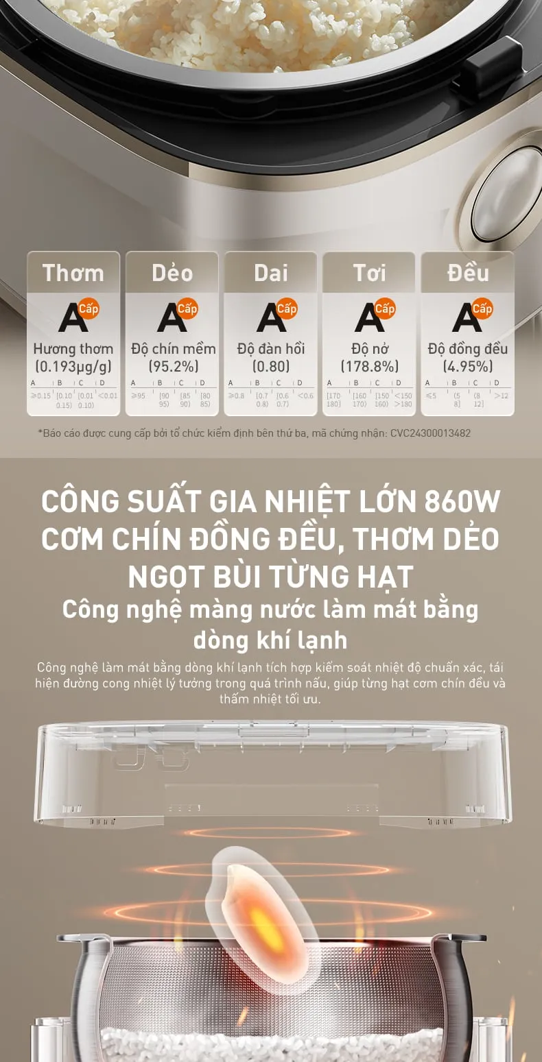 Quy trình làm mát bằng khí lạnh của nồi cơm điện không dính Joyoung