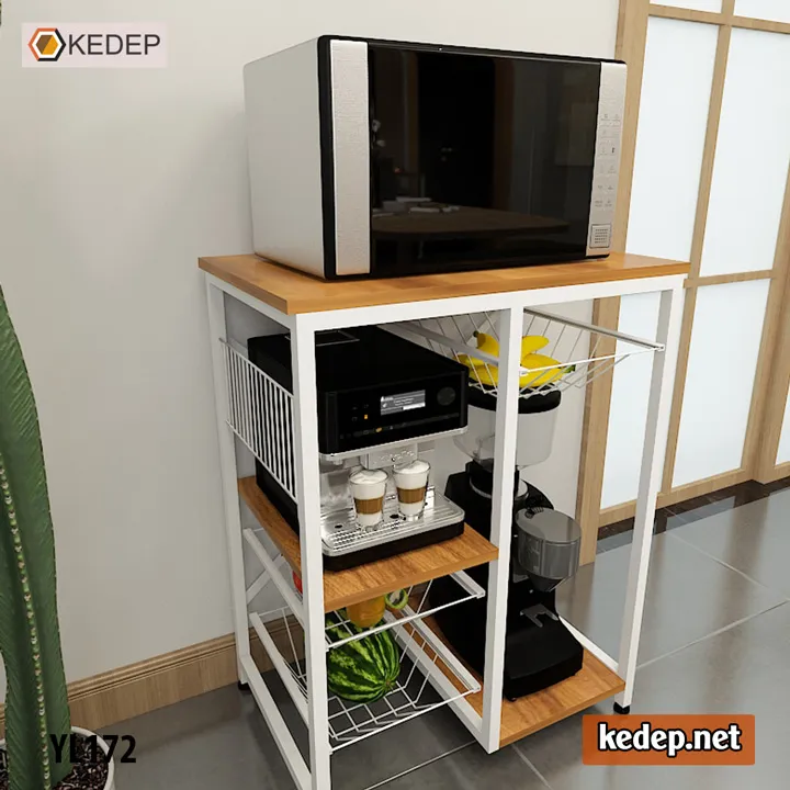 Kệ bếp YL172 cho phép tùy chỉnh chiều cao các ngăn