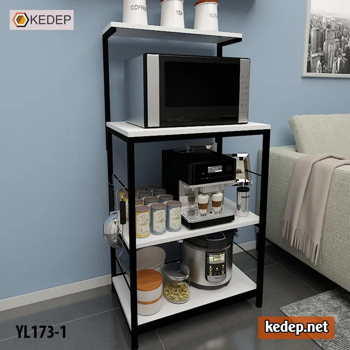 Kệ bếp YL173-1 với 2 tầng lớn và 1 tầng phụ