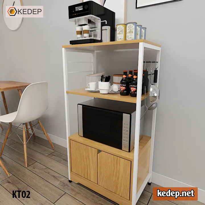Kệ KT02 với 2 tầng thoáng và 1 tầng tủ