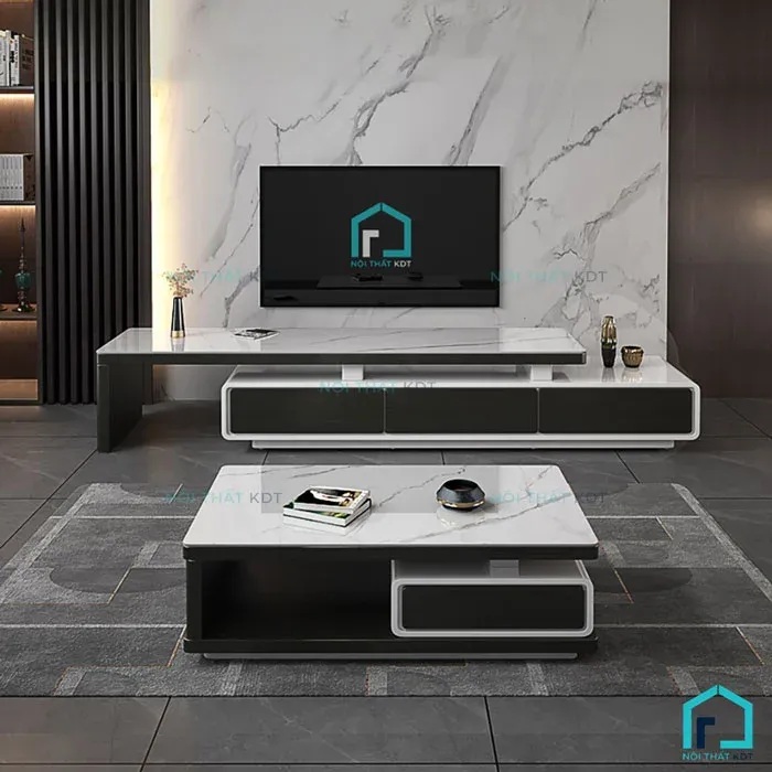 Mẫu kệ tivi hai tầng mã K04 mang phong cách tối giản và hiện đại