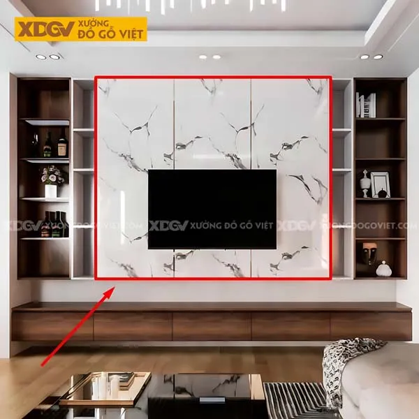 Kệ Tivi kết hợp vách ốp tường