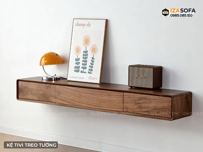 Kệ tivi bằng gỗ sồi thiết kế tinh tế đơn giản với khả năng chịu lực tốt và độ bền vượt trội