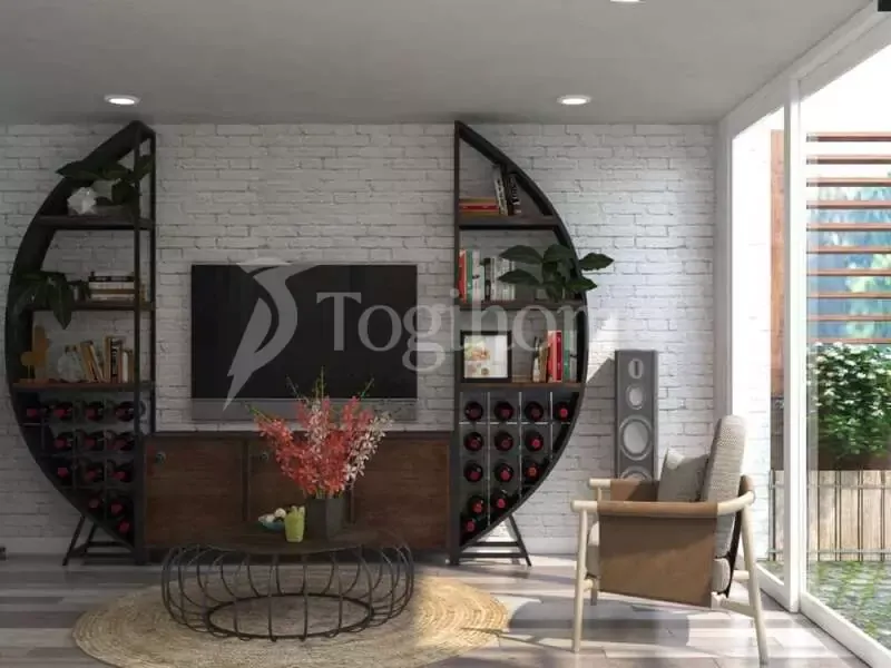 Kệ tivi bằng sắt nghệ thuật giúp phòng khách sang trọng