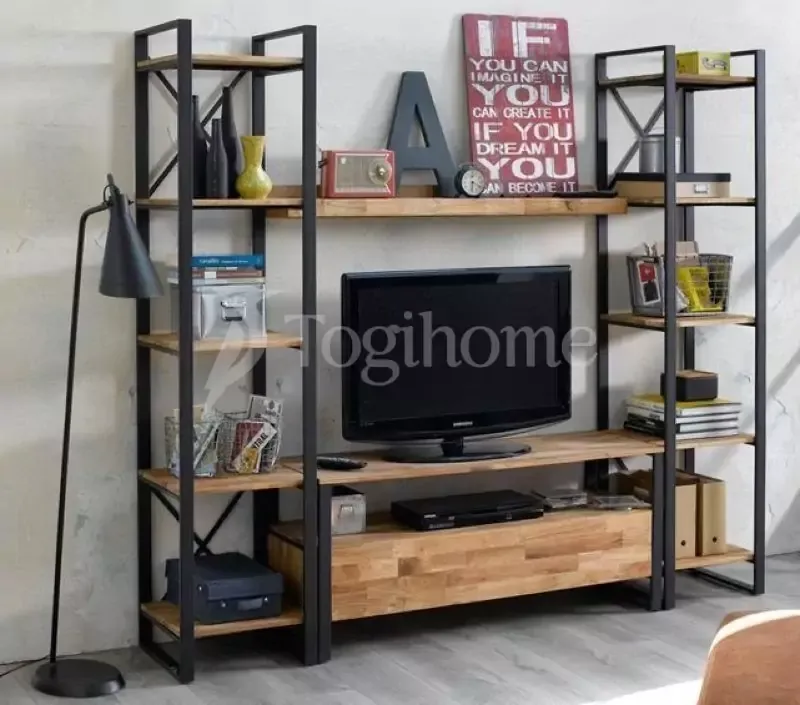Kệ tivi bằng sắt hộp đẹp có thể đặt thiết kế