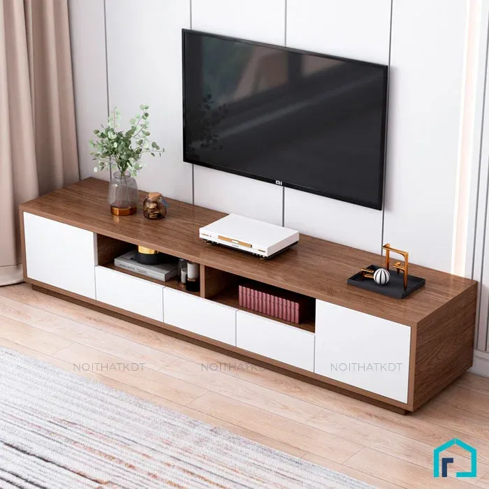 Kệ tivi bằng gỗ công nghiệp giá rẻ nhưng vẫn đảm bảo tính thẩm mỹ cao