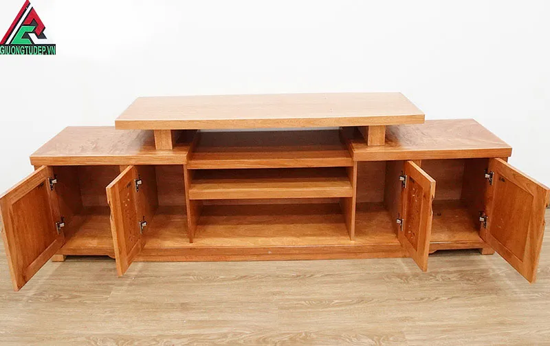 Kệ tivi gỗ hương KTV09 kiểu mâm dài 1m6 đến 2m2