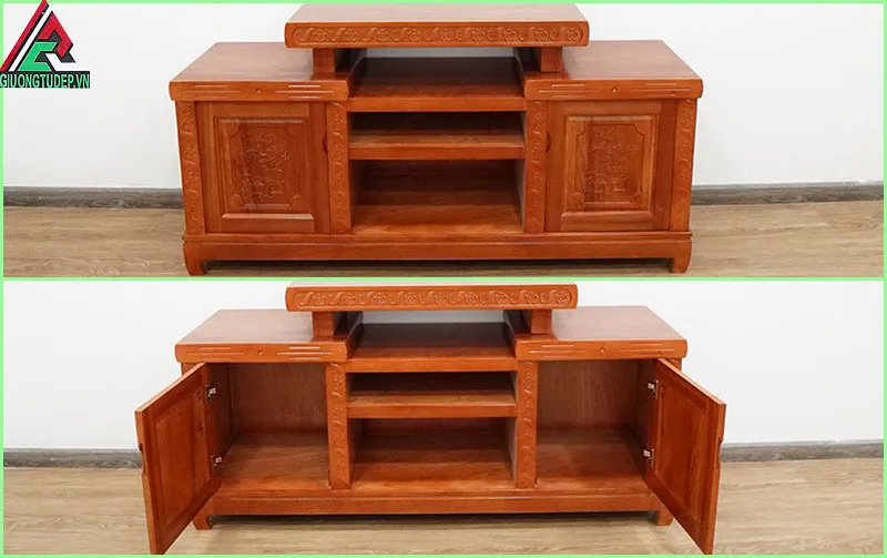Kệ tivi gỗ xoan đào được sản xuất bởi nội thất đồ gỗ Giường Tủ Đẹp