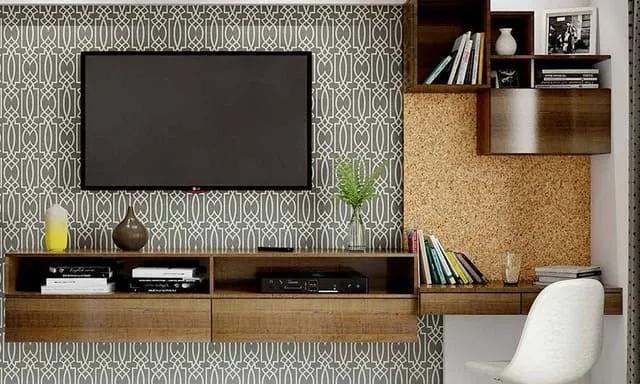 Mẫu kệ tivi kết hợp bàn làm việc mẫu 9