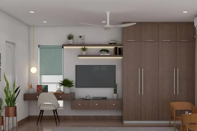 Mẫu kệ tivi kết hợp bàn làm việc mẫu 12