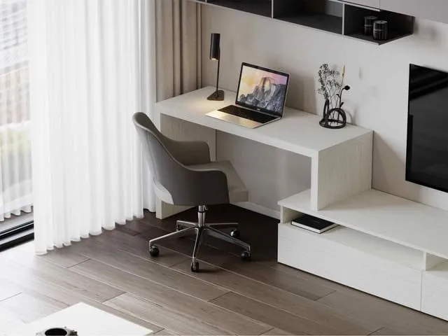 Mẫu kệ tivi kết hợp bàn làm việc mẫu 18