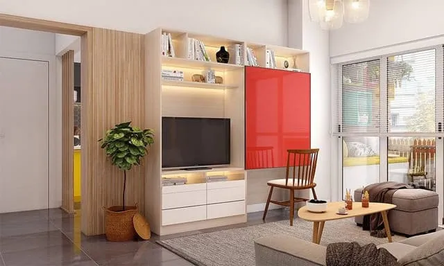 Mẫu kệ tivi kết hợp bàn làm việc mẫu 23