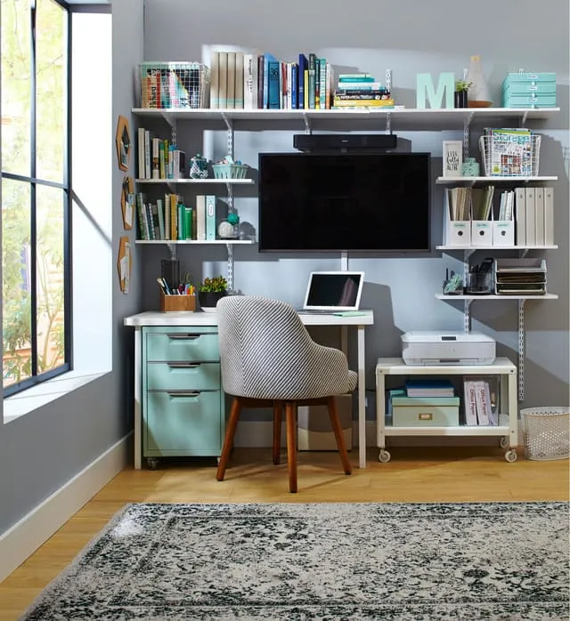 Mẫu kệ tivi kết hợp bàn làm việc mẫu 26