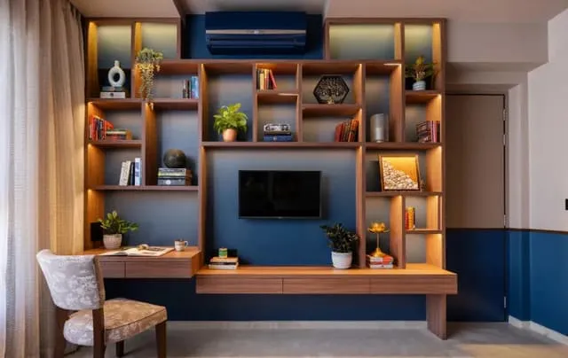 Mẫu kệ tivi kết hợp bàn làm việc mẫu 36