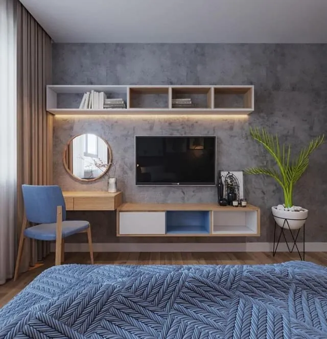 Mẫu kệ tivi kết hợp bàn làm việc mẫu 41