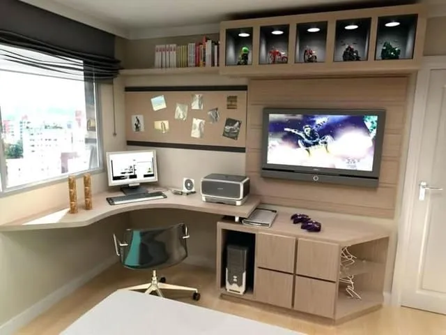 Mẫu kệ tivi kết hợp bàn làm việc mẫu 43