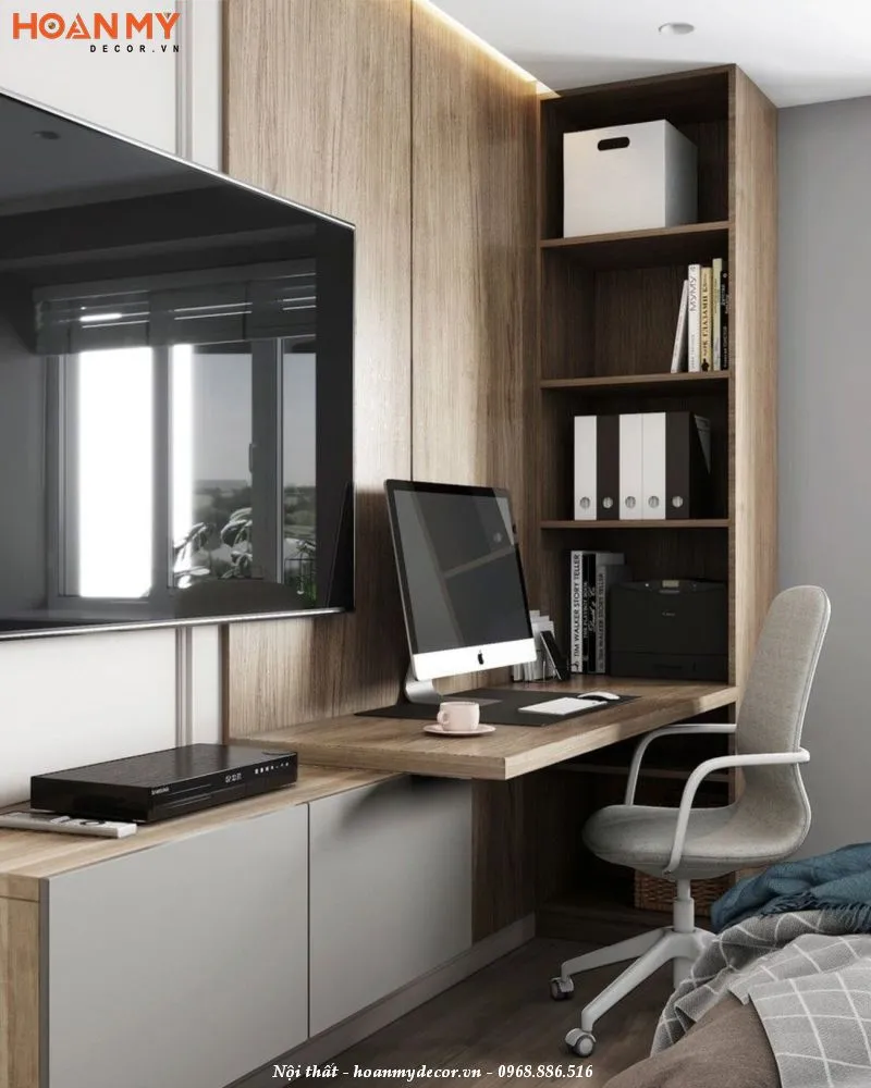 Bàn làm việc kết hợp kệ tivi